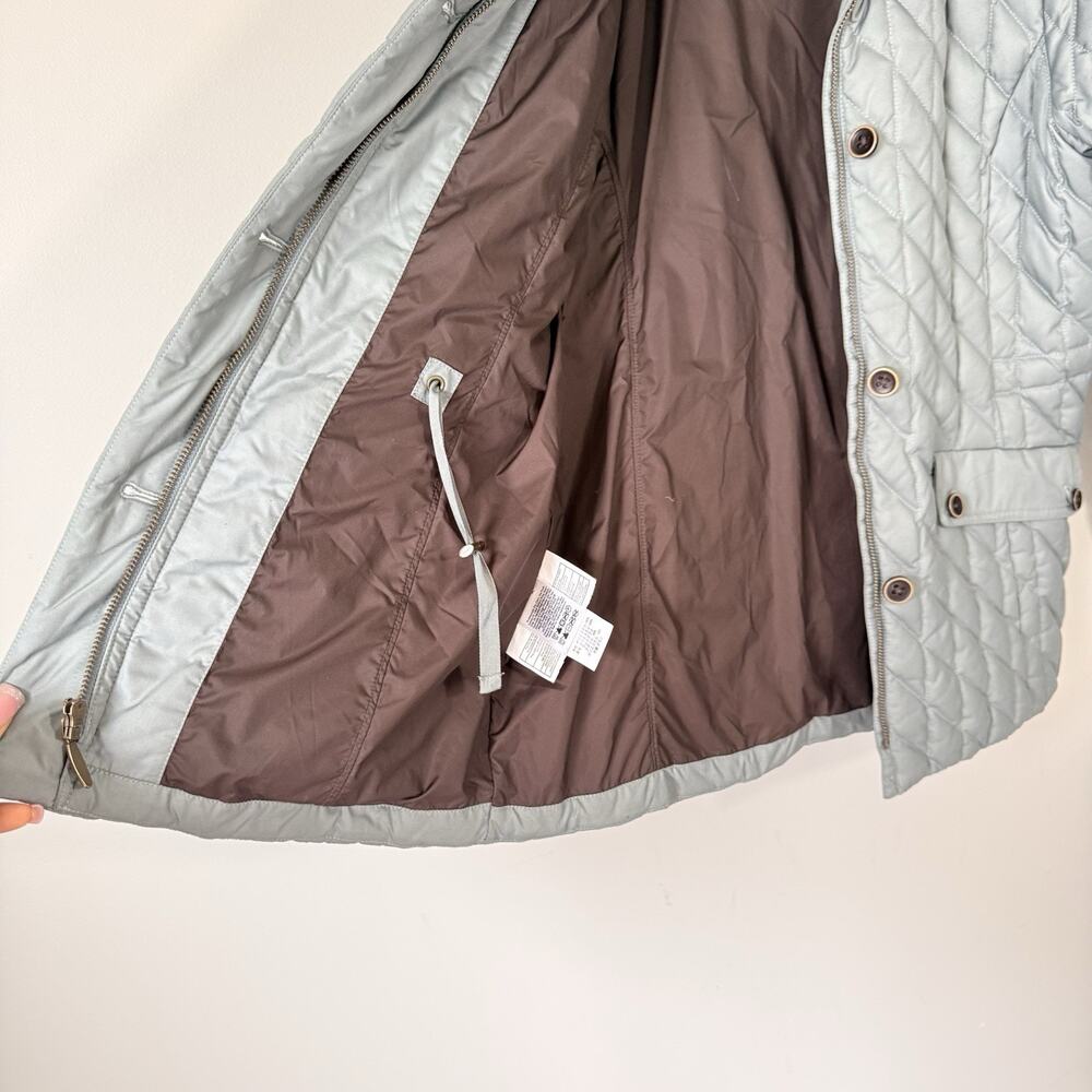 Eddie Bauer Women’s S Jacket Gray Premium Goose Down Quilted Faux Fur Collar - Picture 5 of 5